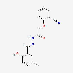 molecular formula C17H15N3O3 B1189269 2-(2-cyanophenoxy)-N'-(2-hydroxy-5-methylbenzylidene)acetohydrazide 