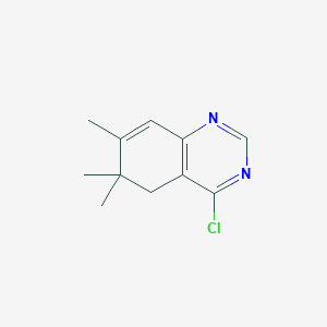 molecular formula C11H13ClN2 B11892721 4-Chloro-6,6,7-trimethyl-5,6-dihydroquinazoline 