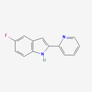 molecular formula C13H9FN2 B11892767 5-Fluoro-2-(pyridin-2-yl)-1H-indole CAS No. 80030-94-0