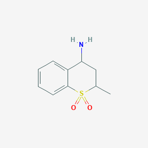 molecular formula C10H13NO2S B11892783 4-Amino-2-methylthiochroman 1,1-dioxide 