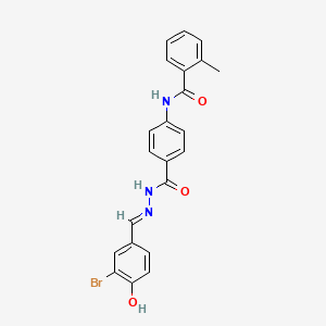 molecular formula C22H18BrN3O3 B1189283 N-(4-{[2-(3-bromo-4-hydroxybenzylidene)hydrazino]carbonyl}phenyl)-2-methylbenzamide 