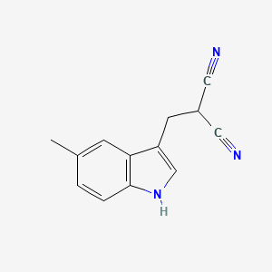 molecular formula C13H11N3 B11892854 2-((5-Methyl-1H-indol-3-yl)methyl)malononitrile 