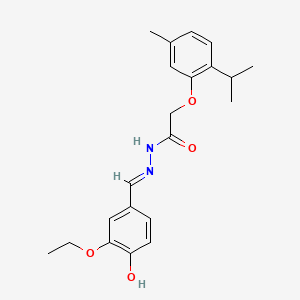 molecular formula C21H26N2O4 B1189288 N'-(3-ethoxy-4-hydroxybenzylidene)-2-(2-isopropyl-5-methylphenoxy)acetohydrazide 