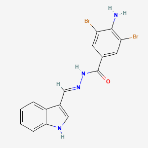 molecular formula C16H12Br2N4O B1189289 4-amino-3,5-dibromo-N'-(1H-indol-3-ylmethylene)benzohydrazide 