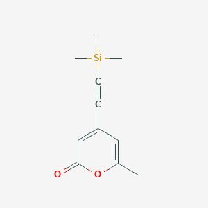 molecular formula C11H14O2Si B11892916 2H-Pyran-2-one, 6-methyl-4-[(trimethylsilyl)ethynyl]- CAS No. 502624-16-0