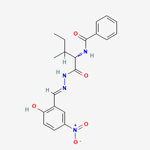 molecular formula C20H22N4O5 B1189293 N-{1-[(2-{2-hydroxy-5-nitrobenzylidene}hydrazino)carbonyl]-2-methylbutyl}benzamide 