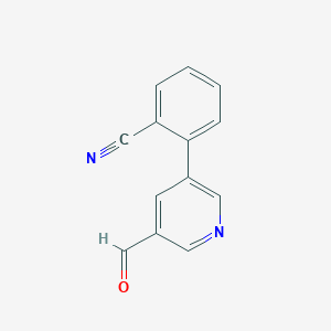 molecular formula C13H8N2O B11892948 2-(5-Formylpyridin-3-yl)benzonitrile CAS No. 1346691-54-0