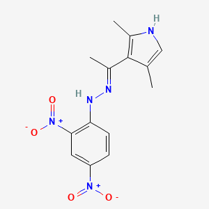molecular formula C14H15N5O4 B1189296 1-(2,4-dimethyl-1H-pyrrol-3-yl)ethanone {2,4-bisnitrophenyl}hydrazone 