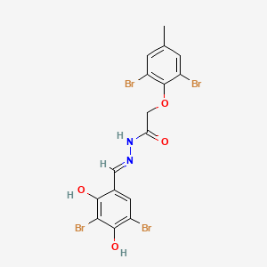 molecular formula C16H12Br4N2O4 B1189297 N'-(3,5-dibromo-2,4-dihydroxybenzylidene)-2-(2,6-dibromo-4-methylphenoxy)acetohydrazide 