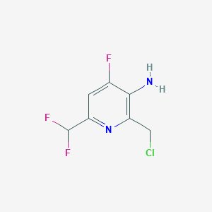 molecular formula C7H6ClF3N2 B11892988 2-(Chloromethyl)-6-(difluoromethyl)-4-fluoropyridin-3-amine 