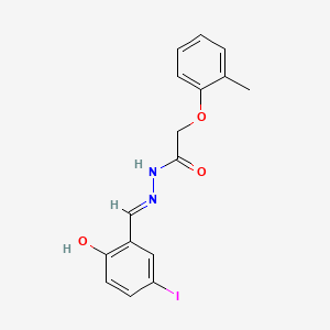molecular formula C16H15IN2O3 B1189300 N'-(2-hydroxy-5-iodobenzylidene)-2-(2-methylphenoxy)acetohydrazide 