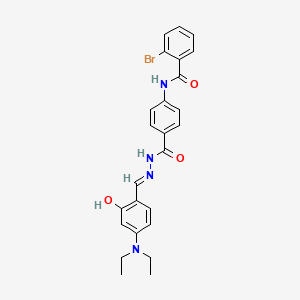 molecular formula C25H25BrN4O3 B1189304 2-bromo-N-[4-({2-[4-(diethylamino)-2-hydroxybenzylidene]hydrazino}carbonyl)phenyl]benzamide 