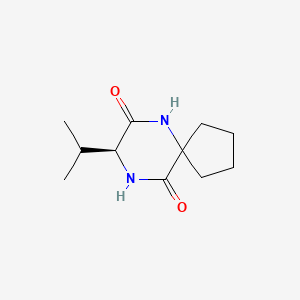 molecular formula C11H18N2O2 B11893070 6,9-Diazaspiro[4.5]decane-7,10-dione, 8-(1-methylethyl)-, (S)- CAS No. 90058-31-4