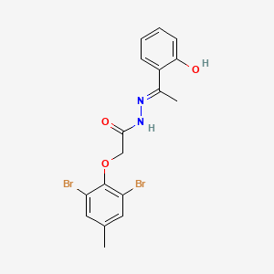 molecular formula C17H16Br2N2O3 B1189308 2-(2,6-dibromo-4-methylphenoxy)-N'-[1-(2-hydroxyphenyl)ethylidene]acetohydrazide 
