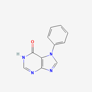 molecular formula C11H8N4O B11893187 7-Phenyl-3,7-dihydro-6H-purin-6-one CAS No. 62382-64-3