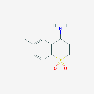 molecular formula C10H13NO2S B11893199 4-Amino-6-methylthiochroman 1,1-dioxide 