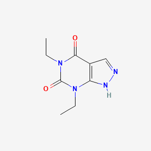 molecular formula C9H12N4O2 B11893207 5,7-Diethyl-1H-pyrazolo[3,4-d]pyrimidine-4,6(5H,7H)-dione 