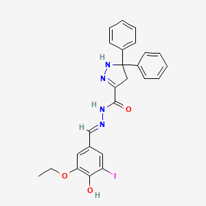 N'-(3-ethoxy-4-hydroxy-5-iodobenzylidene)-5,5-diphenyl-4,5-dihydro-1H-pyrazole-3-carbohydrazide