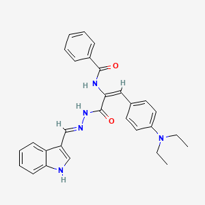 N-(2-[4-(diethylamino)phenyl]-1-{[2-(1H-indol-3-ylmethylene)hydrazino]carbonyl}vinyl)benzamide