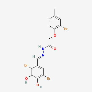 molecular formula C16H13Br3N2O4 B1189339 2-(2-bromo-4-methylphenoxy)-N'-(2,5-dibromo-3,4-dihydroxybenzylidene)acetohydrazide 
