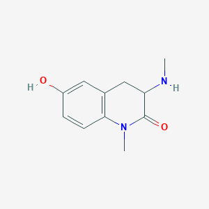 molecular formula C11H14N2O2 B11893418 6-Hydroxy-1-methyl-3-(methylamino)-3,4-dihydroquinolin-2(1H)-one 