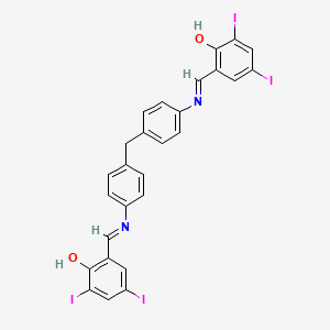 2-{[(4-{4-[(2-Hydroxy-3,5-diiodobenzylidene)amino]benzyl}phenyl)imino]methyl}-4,6-diiodophenol