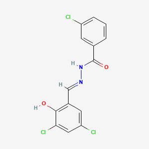 molecular formula C14H9Cl3N2O2 B1189343 3-chloro-N'-(3,5-dichloro-2-hydroxybenzylidene)benzohydrazide 