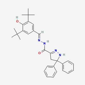 N'-(3,5-ditert-butyl-4-hydroxybenzylidene)-5,5-diphenyl-4,5-dihydro-1H-pyrazole-3-carbohydrazide