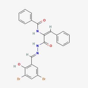 molecular formula C23H17Br2N3O3 B1189347 N-(1-{[2-(3,5-dibromo-2-hydroxybenzylidene)hydrazino]carbonyl}-2-phenylvinyl)benzamide 