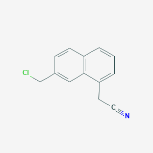 molecular formula C13H10ClN B11893473 2-(Chloromethyl)naphthalene-8-acetonitrile 