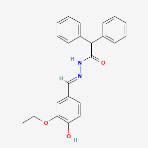 molecular formula C23H22N2O3 B1189350 N'-(3-ethoxy-4-hydroxybenzylidene)-2,2-diphenylacetohydrazide 