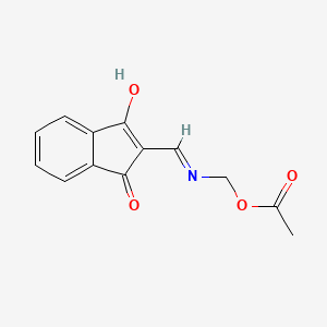 molecular formula C13H11NO4 B1189356 {[(1,3-dioxo-1,3-dihydro-2H-inden-2-ylidene)methyl]amino}methyl acetate 