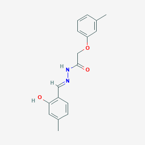 molecular formula C17H18N2O3 B1189357 N'-(2-hydroxy-4-methylbenzylidene)-2-(3-methylphenoxy)acetohydrazide 