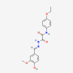 molecular formula C18H19N3O5 B1189361 N-(4-ethoxyphenyl)-2-[2-(4-hydroxy-3-methoxybenzylidene)hydrazino]-2-oxoacetamide 