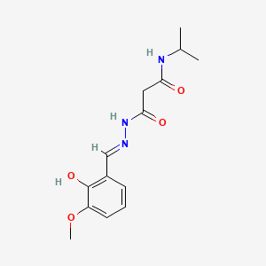 molecular formula C14H19N3O4 B1189366 2-(2-Hydroxy-3-methoxy-benzylidene-hydrazinocarbonyl)-N-isopropyl-acetamide 
