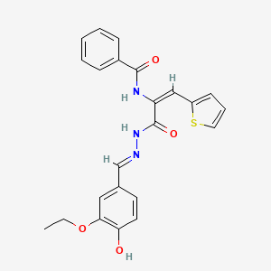 molecular formula C23H21N3O4S B1189372 N-[1-{[2-(3-ethoxy-4-hydroxybenzylidene)hydrazino]carbonyl}-2-(2-thienyl)vinyl]benzamide 