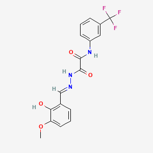 molecular formula C17H14F3N3O4 B1189373 2-[2-(2-hydroxy-3-methoxybenzylidene)hydrazino]-2-oxo-N-[3-(trifluoromethyl)phenyl]acetamide 