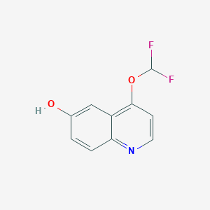 molecular formula C10H7F2NO2 B11893749 4-(Difluoromethoxy)quinolin-6-ol 