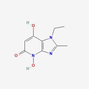 molecular formula C9H11N3O3 B11893779 1-Ethyl-4,7-dihydroxy-2-methyl-1H-imidazo[4,5-b]pyridin-5(4H)-one 