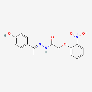 molecular formula C16H15N3O5 B1189378 2-{2-nitrophenoxy}-N'-[1-(4-hydroxyphenyl)ethylidene]acetohydrazide 