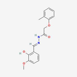 molecular formula C17H18N2O4 B1189381 N'-[(E)-(2-hydroxy-3-methoxyphenyl)methylidene]-2-(2-methylphenoxy)acetohydrazide 