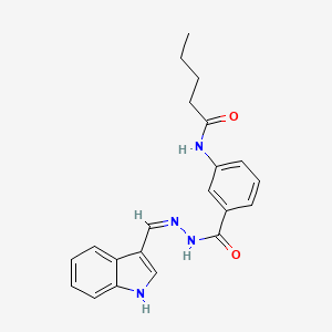 molecular formula C21H22N4O2 B1189383 N-(3-{[2-(1H-indol-3-ylmethylene)hydrazino]carbonyl}phenyl)pentanamide 