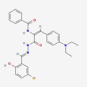 molecular formula C27H27BrN4O3 B1189388 N-{1-{[2-(5-bromo-2-hydroxybenzylidene)hydrazino]carbonyl}-2-[4-(diethylamino)phenyl]vinyl}benzamide 