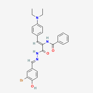 molecular formula C27H27BrN4O3 B1189392 N-{1-{[2-(3-bromo-4-hydroxybenzylidene)hydrazino]carbonyl}-2-[4-(diethylamino)phenyl]vinyl}benzamide 