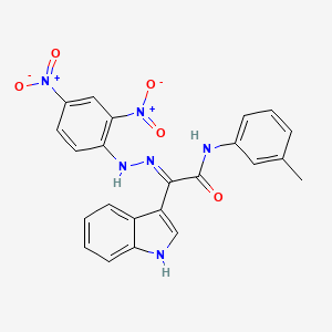 2-({2,4-dinitrophenyl}hydrazono)-2-(1H-indol-3-yl)-N-(3-methylphenyl)acetamide