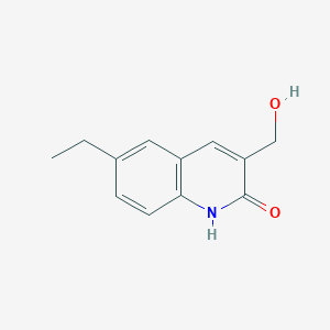 molecular formula C12H13NO2 B11894013 6-Ethyl-3-(hydroxymethyl)quinolin-2-ol CAS No. 485337-98-2