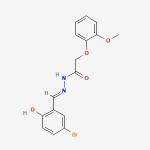 molecular formula C16H15BrN2O4 B1189406 N'-(5-bromo-2-hydroxybenzylidene)-2-(2-methoxyphenoxy)acetohydrazide 