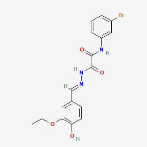 molecular formula C17H16BrN3O4 B1189409 N-(3-bromophenyl)-2-[2-(3-ethoxy-4-hydroxybenzylidene)hydrazino]-2-oxoacetamide 