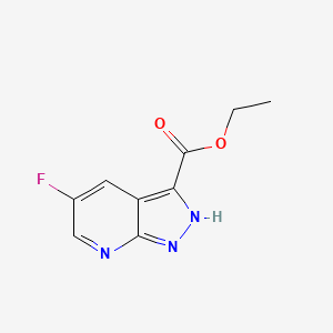 molecular formula C9H8FN3O2 B11894097 Ethyl 5-fluoro-1H-pyrazolo[3,4-b]pyridine-3-carboxylate 