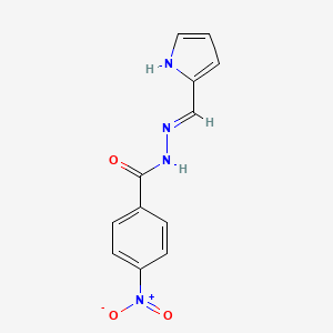 molecular formula C12H10N4O3 B1189413 4-nitro-N'-(1H-pyrrol-2-ylmethylene)benzohydrazide 